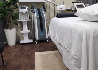 Relaxing beauty treatment room at Beautiful Bodies, Warrenville, Cunupia, TT, featuring modern spa equipment.