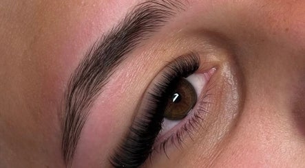 Close-up of enhanced eyelashes at Danielle Hazlewood Beauty, Brixham, England, GB.