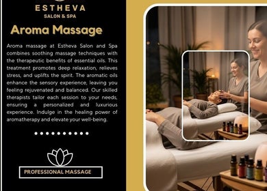 Relaxing aroma massage at Estheva Salon & Spa, Bengaluru enhances well-being with essential oils for stress relief.