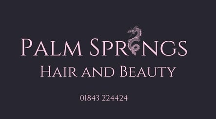 Stylish logo of Palm Springs Hair and Beauty in Margate, GB, featuring a dragon design.