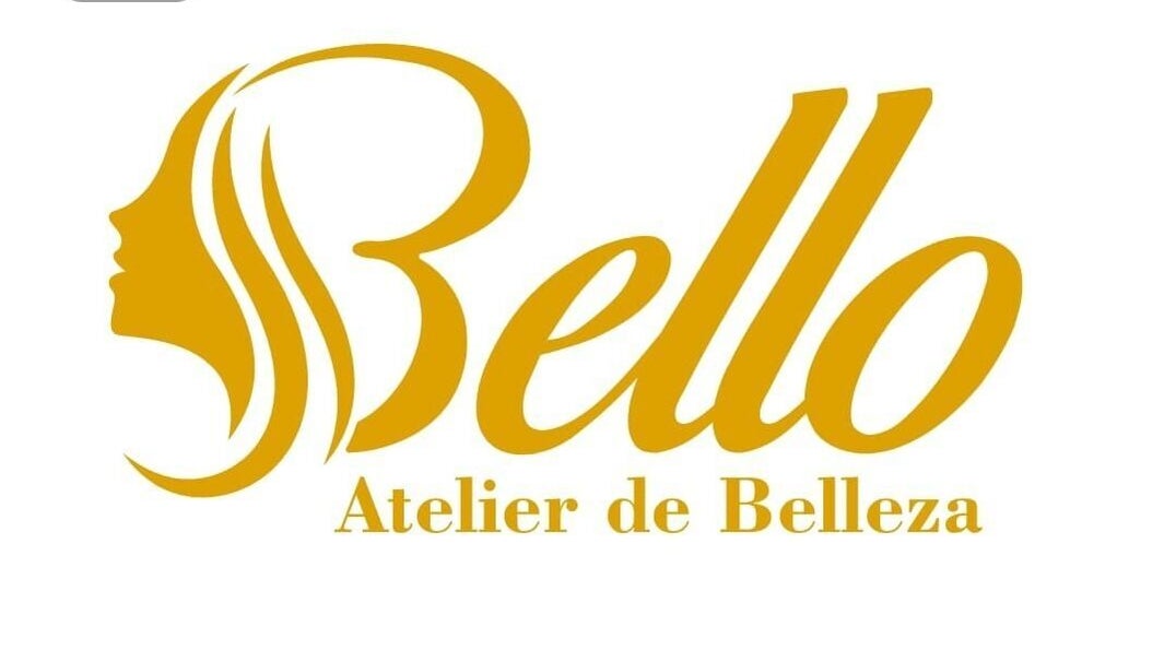 Logotipo de Bello Atelier de Belleza en La Vega, La Vega Province, DO con perfil estilizado en dorado.
