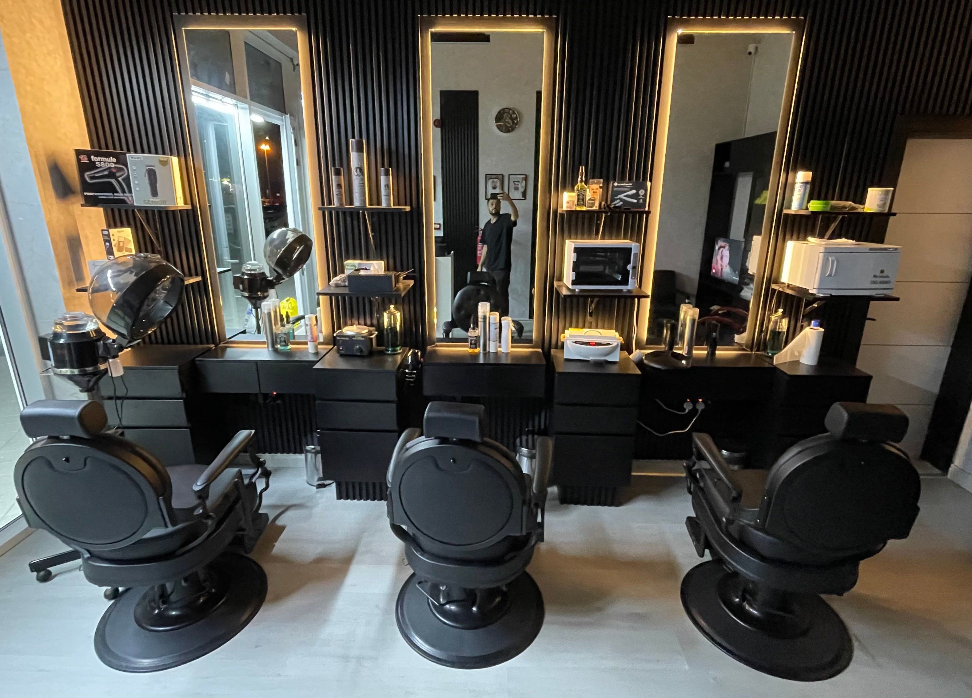 Modern salon interior with styling stations at Sharp Touch Gents Salon, Sharjah, إمارة الشارقةّ, AE.