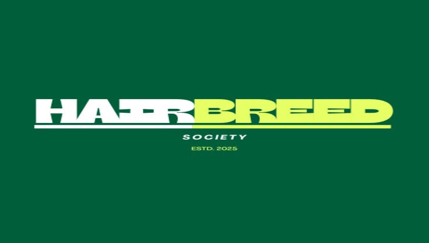 Hairbreed Society logo in Cyberjaya, Selangor, MY. Stylish, modern design with green background.