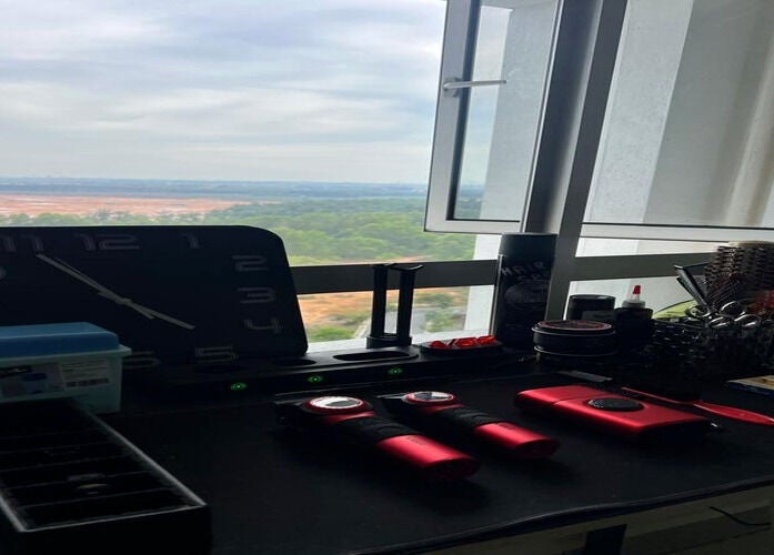 Hairbreed Society's barber tools with scenic view in Cyberjaya, Selangor, MY.