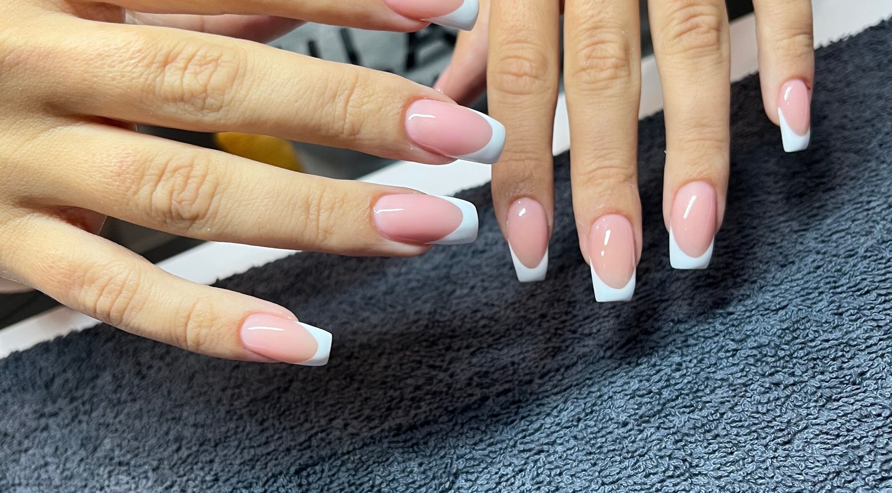 Elegant French manicure at K Nail Studio, Nassau, New Providence, BS.
