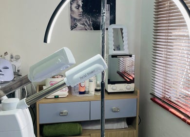 Facial steamer at Wino'S Nail Pub, Gaborone, Gaborone City, BW. Bright, modern skincare setup.
