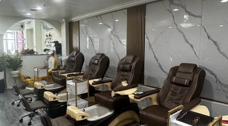 Luxurious spa chairs at Noire The Nail Bar - Bell Tower Shop, Fort Myers, FL, US.