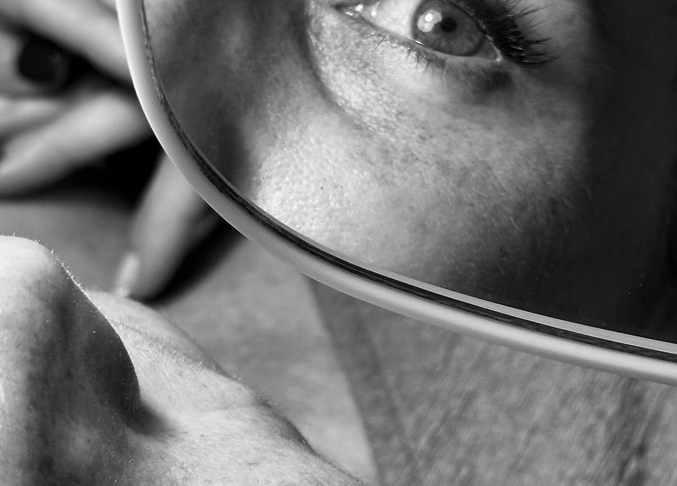 Close-up of an eye reflected in a mirror at Lashed - by Bella, Hillcrest, Kwazulu-natal, ZA.