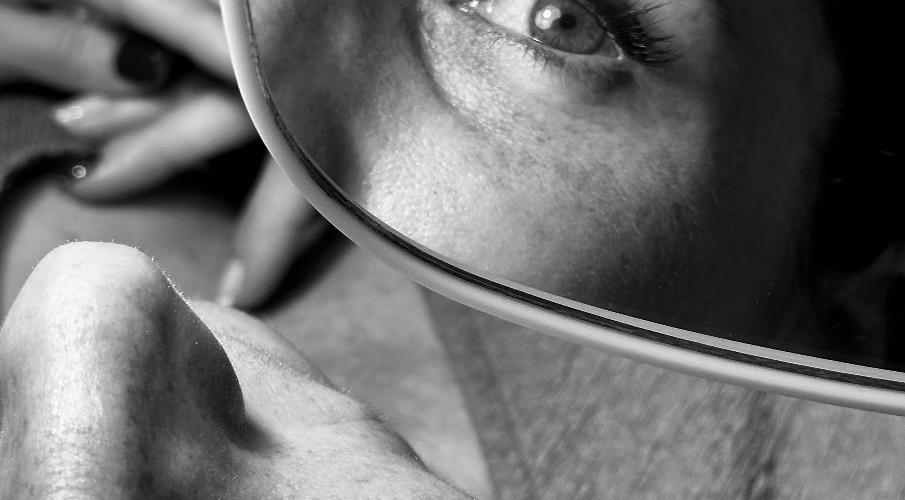 Close-up of an eye reflected in a mirror at Lashed - by Bella, Hillcrest, Kwazulu-natal, ZA.