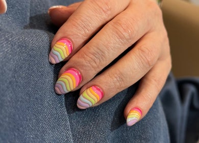 Colorful nail art design at Samar's Beauty Lounge, Muscat, Muscat Governorate, OM.