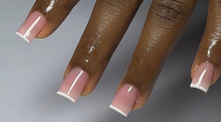 Flawless French manicure at Mhizceo makeover and spa Ikate lekki, Lekki, Lagos, NG.