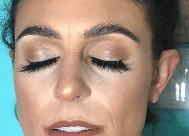 Close-up of glamorous eye makeup at Yours Truly, Jace in Los Angeles, California, US.