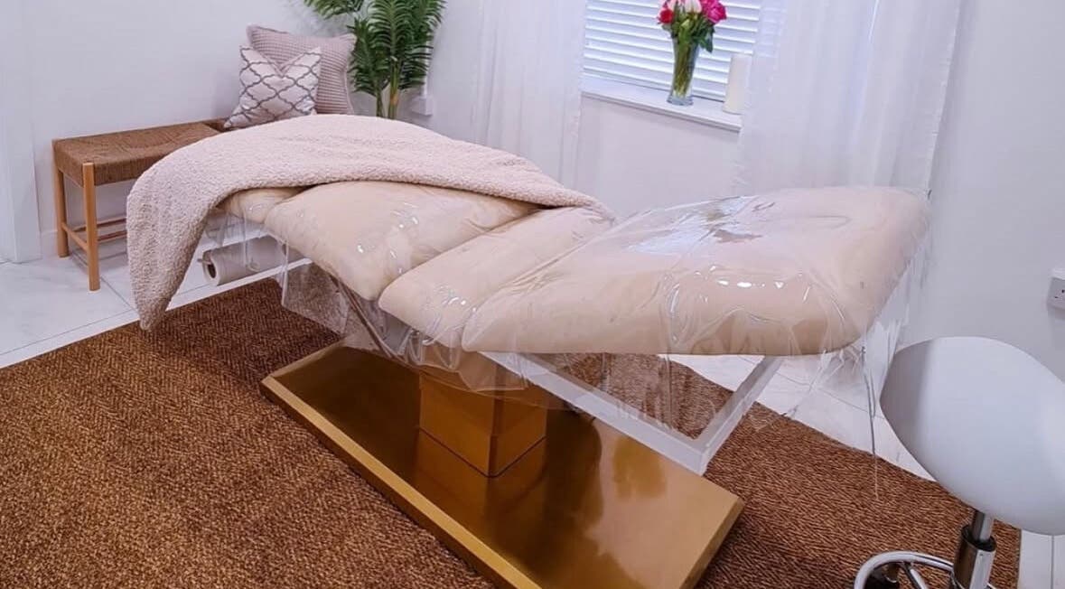Luxurious treatment bed at Bella Beauty By Sarah in Merthyr Tydfil, Wales, GB, offering ultimate comfort.