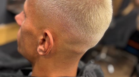 Close-up of a fresh blonde buzz cut at Sei Bella Hair, Oranmore, County Galway, IE.