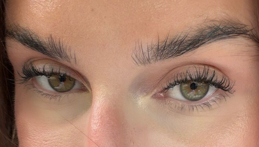 Close-up of beautifully styled lashes at Lash Priestess, London, England, GB.