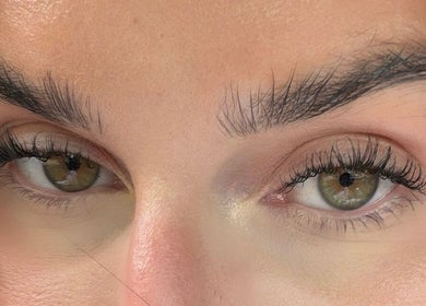 Close-up of beautifully styled lashes at Lash Priestess, London, England, GB.