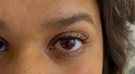 Close-up of expertly styled lashes at Lash Priestess, London, England, GB. Highlighting natural beauty.