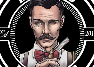Emblema vintage de barbería en bigotino2, Santiago De Los Caballeros, Santiago, DO.