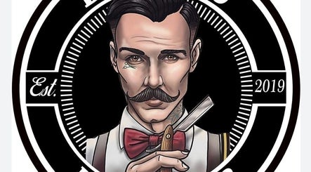 Emblema vintage de barbería en bigotino2, Santiago De Los Caballeros, Santiago, DO.