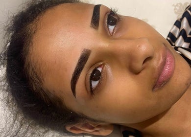 Perfectly shaped eyebrows at Devinebrows, Manchester, England, GB.