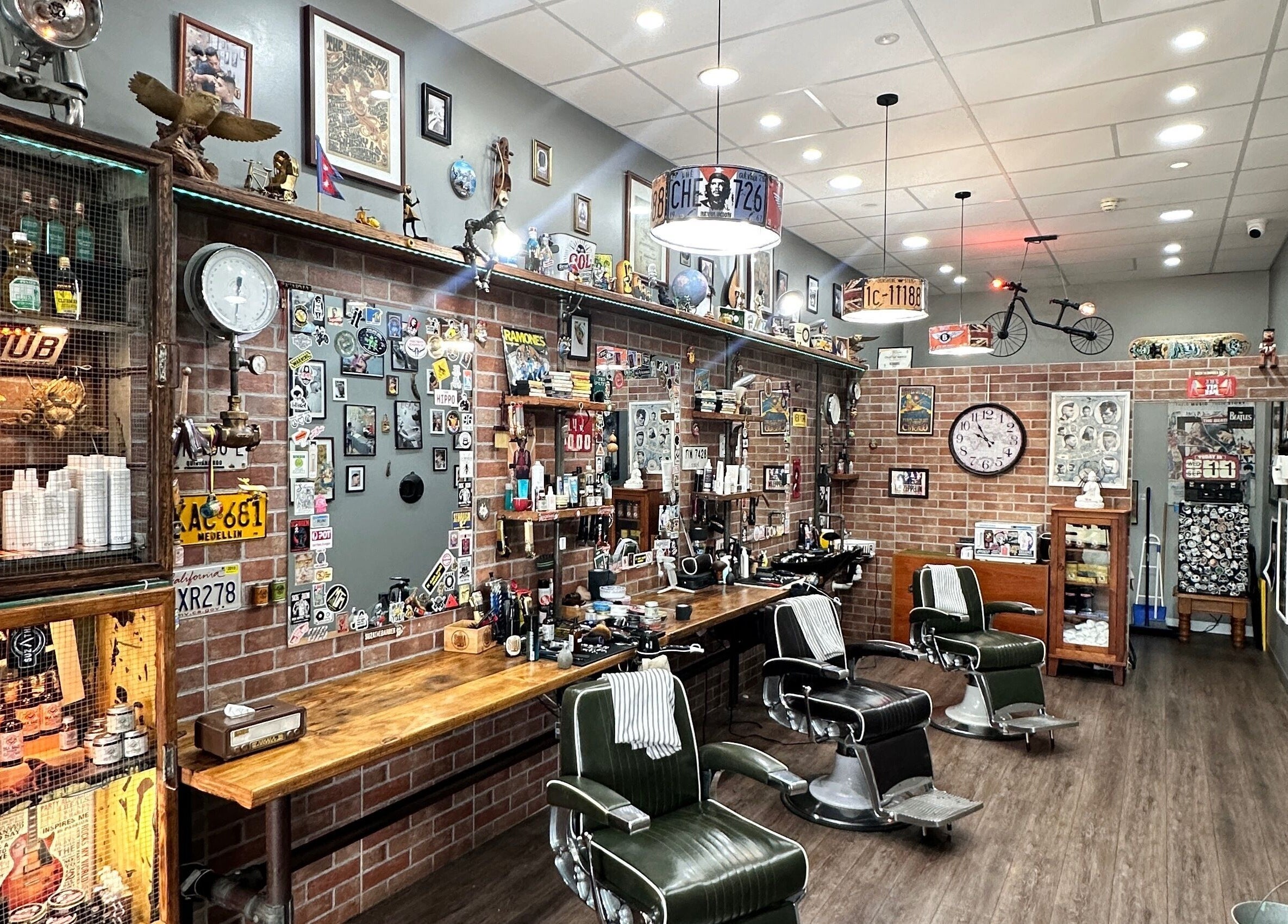 Suzathebarber salon in Millner, Northern Territory, AU, featuring vintage decor and classic barber chairs.