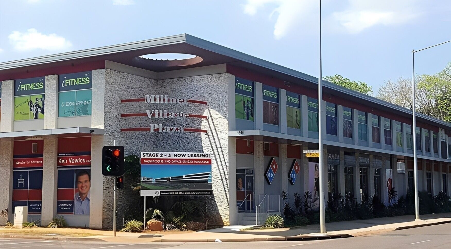 Front view of Millner Village Plaza near Suzathebarber, Millner, Northern Territory, AU.