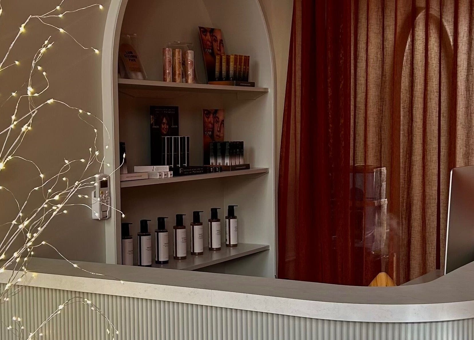 Reception area with product display at Through Her Eyes, Richmond, Victoria, AU.