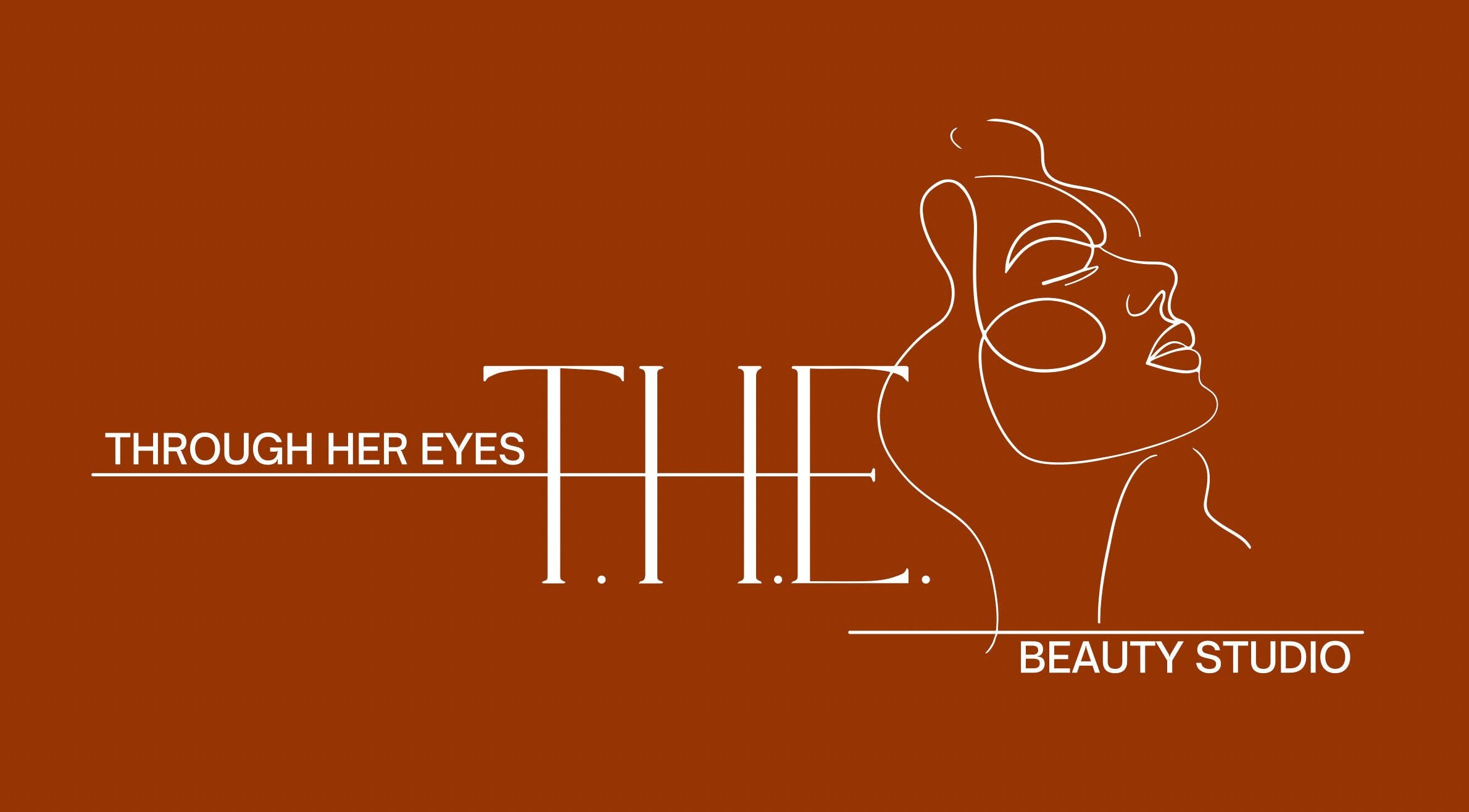 Elegant line art of a woman's profile representing 'Through Her Eyes' in Richmond, Victoria, AU.