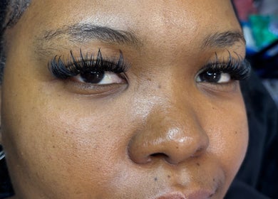 Close-up of luxurious eyelash extensions at Dk co., Sandton, Gauteng, ZA.