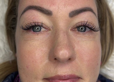 Close-up of lash extensions at Dk Co., Johannesburg, Gauteng, ZA. Enhancing beauty with precision.