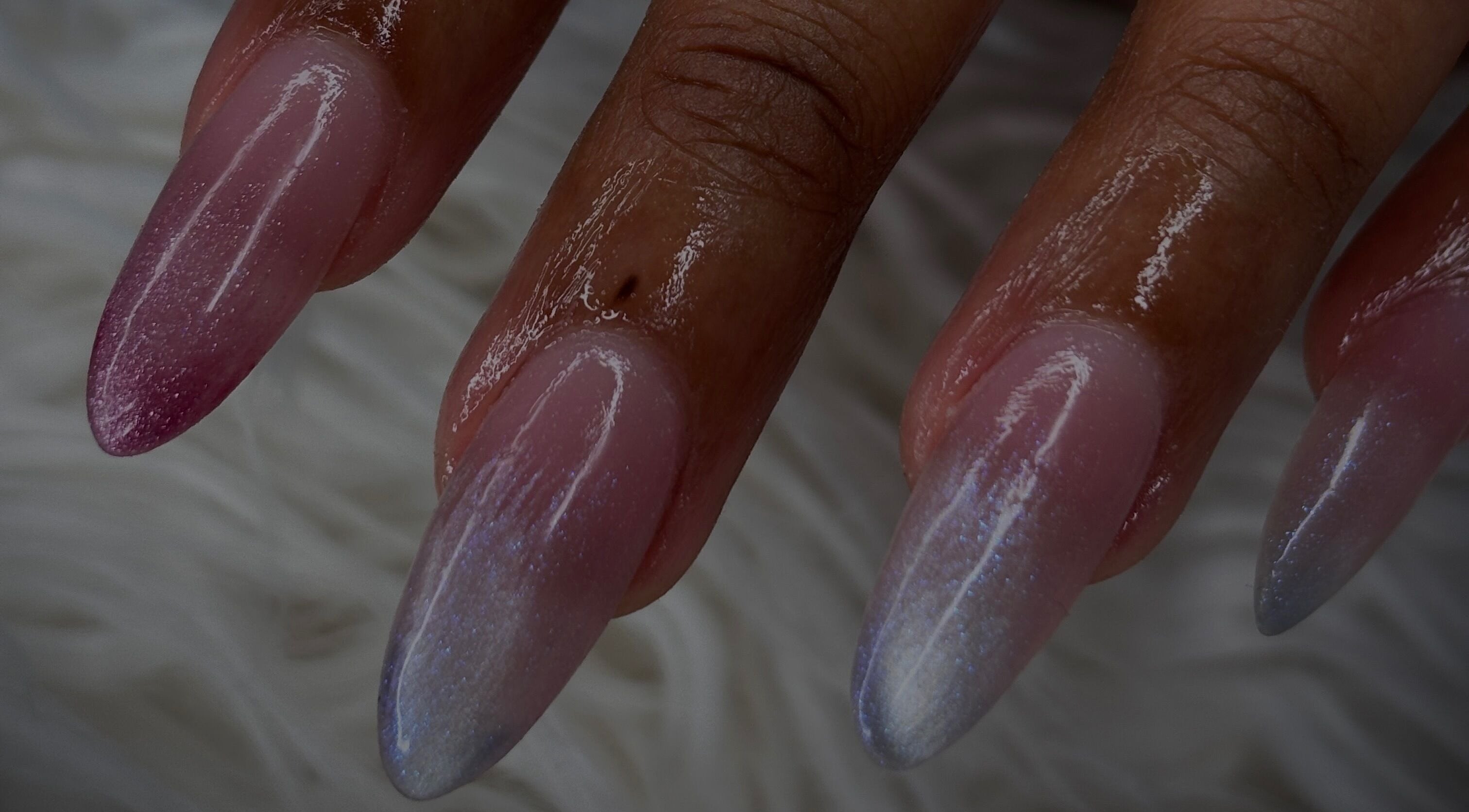Ombre gradient nails beautifully polished at Nail Diaries Studio in Sandton, Gauteng, ZA.