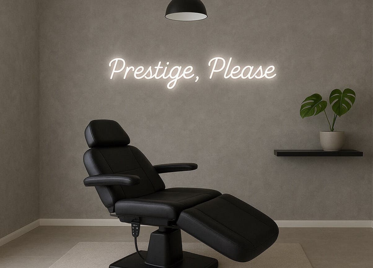 Modern aesthetic space at PRESTIGE EYEBROWS, San Jose, California, US showcasing a stylish treatment chair.