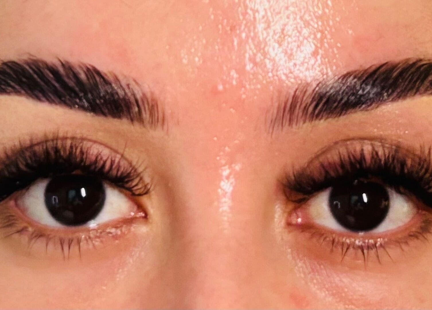 Close-up of expertly styled eyebrows at PRESTIGE EYEBROWS in San Jose, California, US.