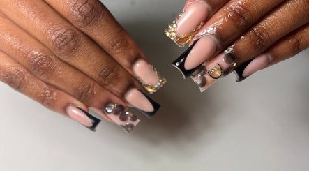 Elegant nail art with jewels at Doneby.jxh, Richmond, Victoria, AU.