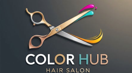 Color Hub Salon logo featuring elegant scissors in Cape Town, Western Cape, ZA.