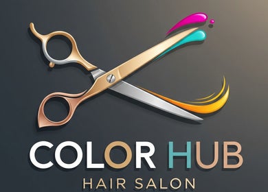 Stylized scissors logo of Color Hub Salon in Cape Town, Western Cape, ZA.