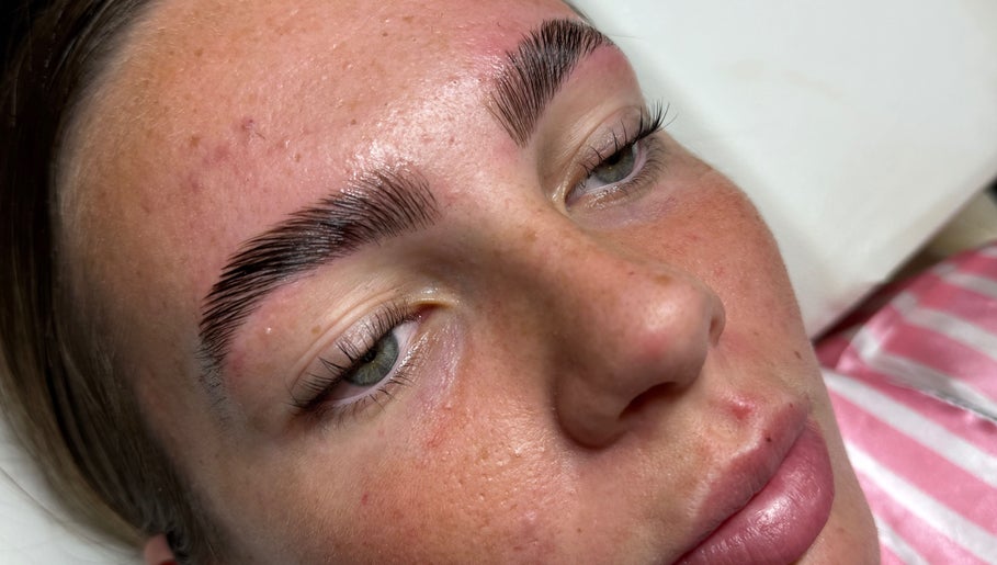 Close-up of expertly styled brows at BeautybyJH, Benfleet, England, GB.