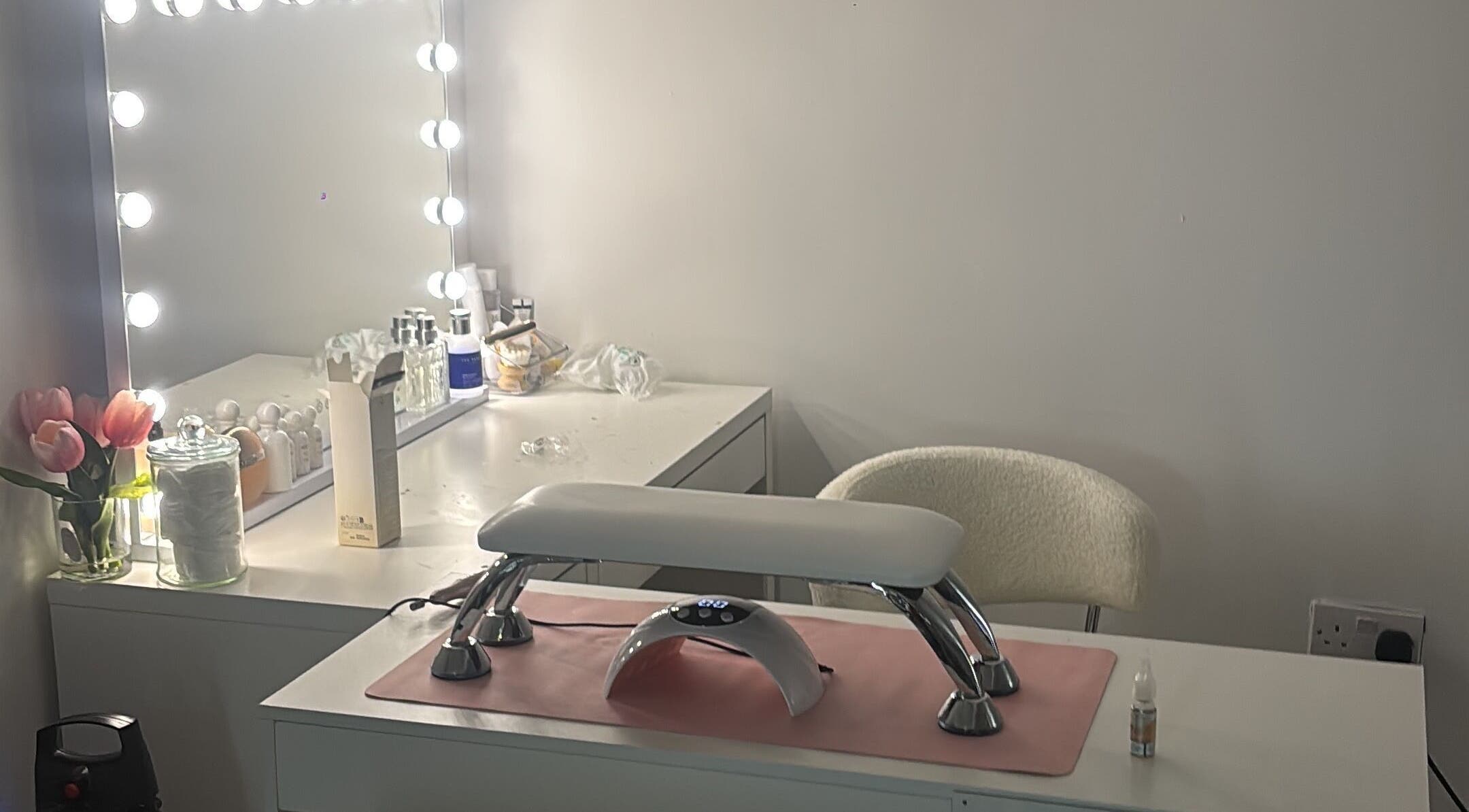 Stylish nail station at Nails by ells, Forest Row, England, GB, with elegant decor and modern tools.