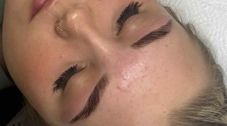 Close-up of expertly styled brows at Blink & Brow by Demmi, Port Talbot, Wales, GB.