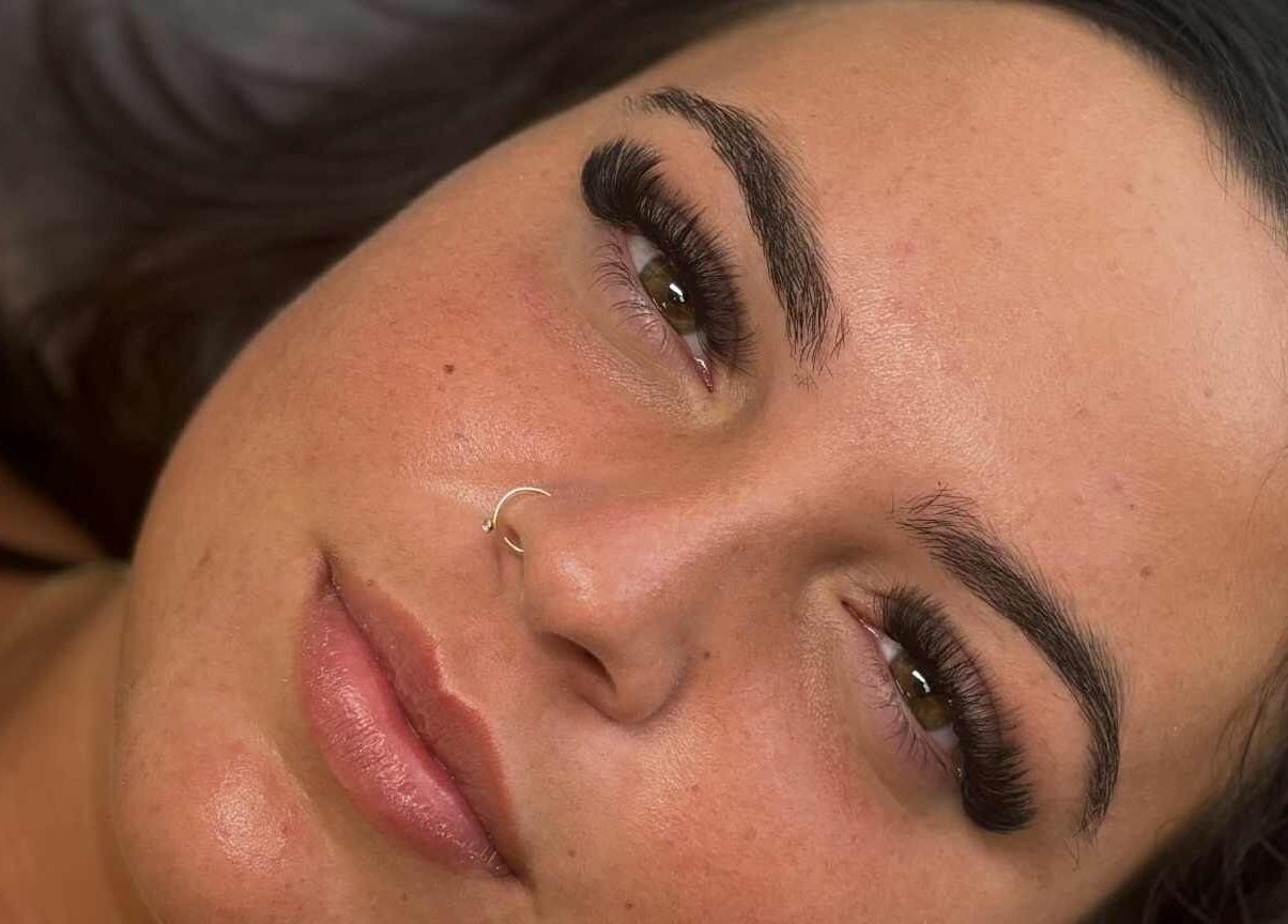 Close-up of styled lashes at Blink & Brow by Demmi, Port Talbot, Wales, GB.