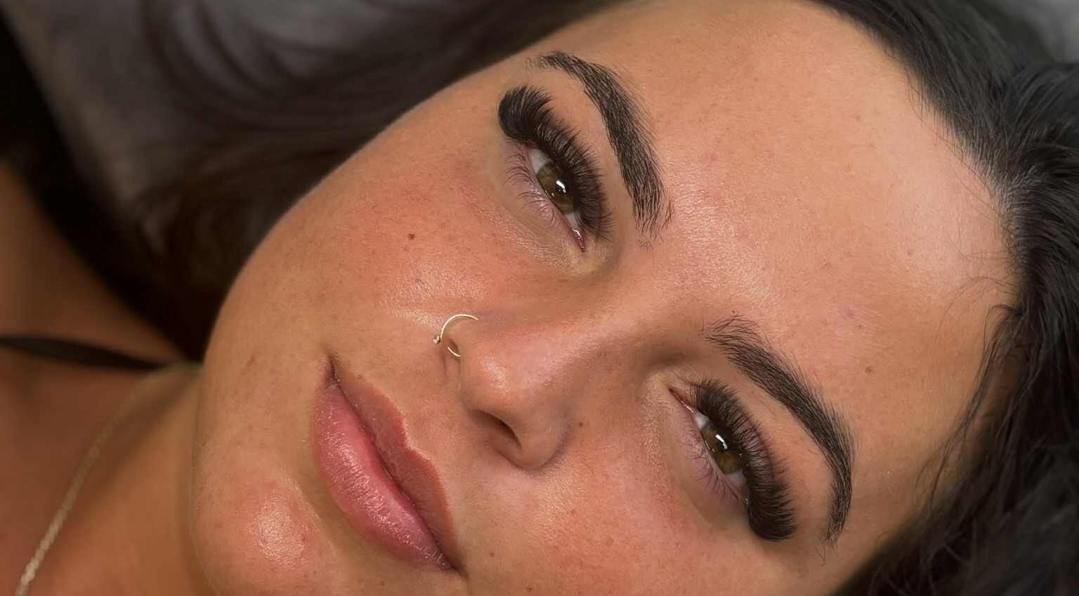 Close-up of styled lashes at Blink & Brow by Demmi, Port Talbot, Wales, GB.