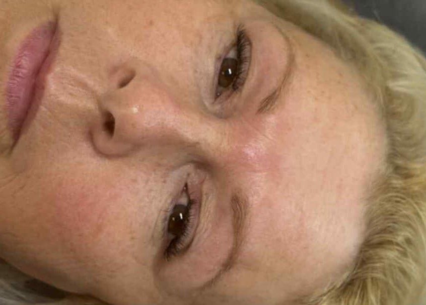 Close-up of a client at Blink & Brow by Demmi, showcasing beauty treatment results in Port Talbot, Wales, GB.