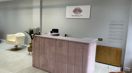 Elegant HB Aesthetics # DC Beauty reception in Sutton, England, GB showcasing stylish decor and branding.