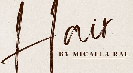 Stylish logo of Hair by Micaela Rae, East Meadow, New York, US, featuring elegant script.