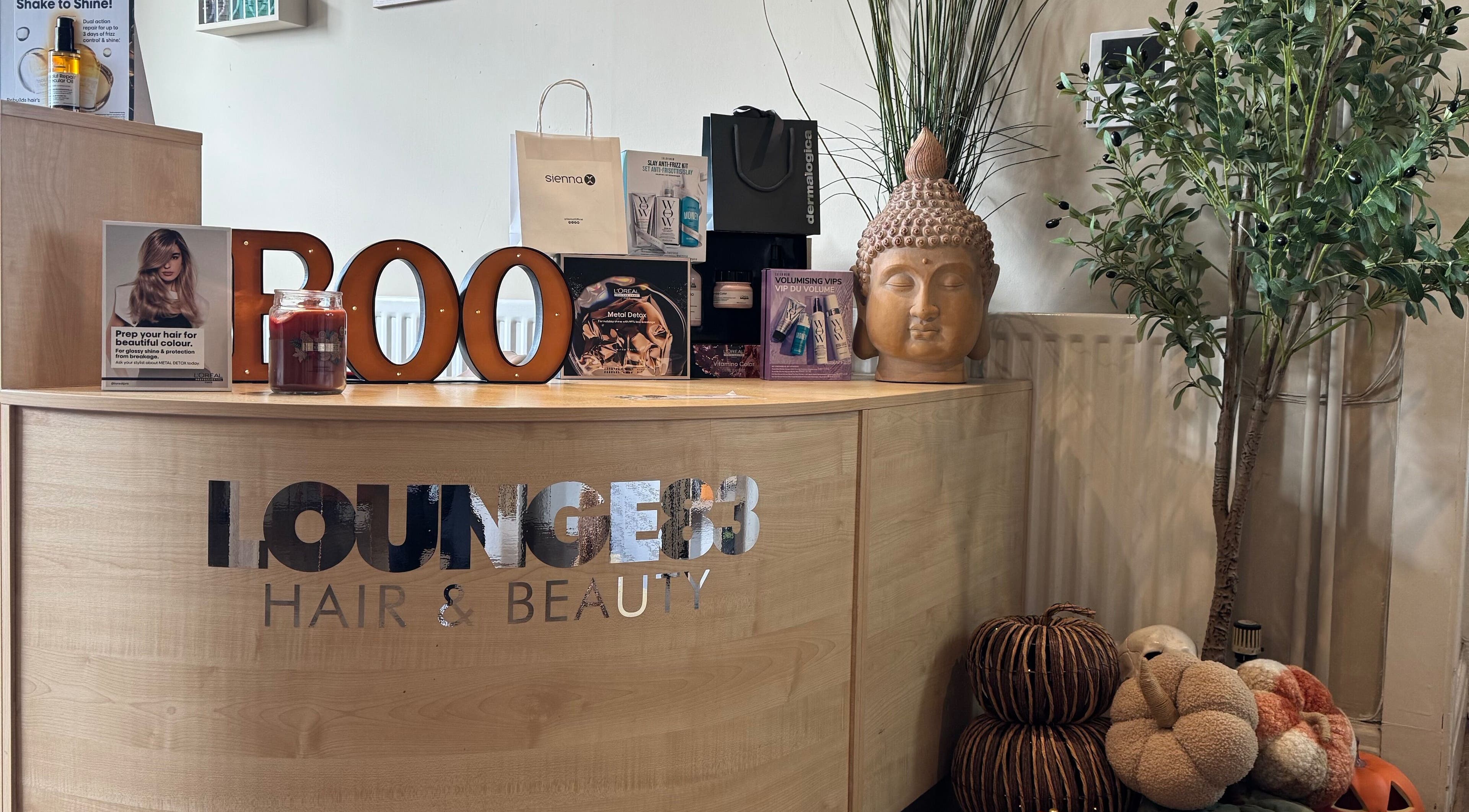 Reception at SACRED FLOW BY RACHEL (Lydiate lounge 83) featuring decor and wellness products, Lydiate, England, GB.