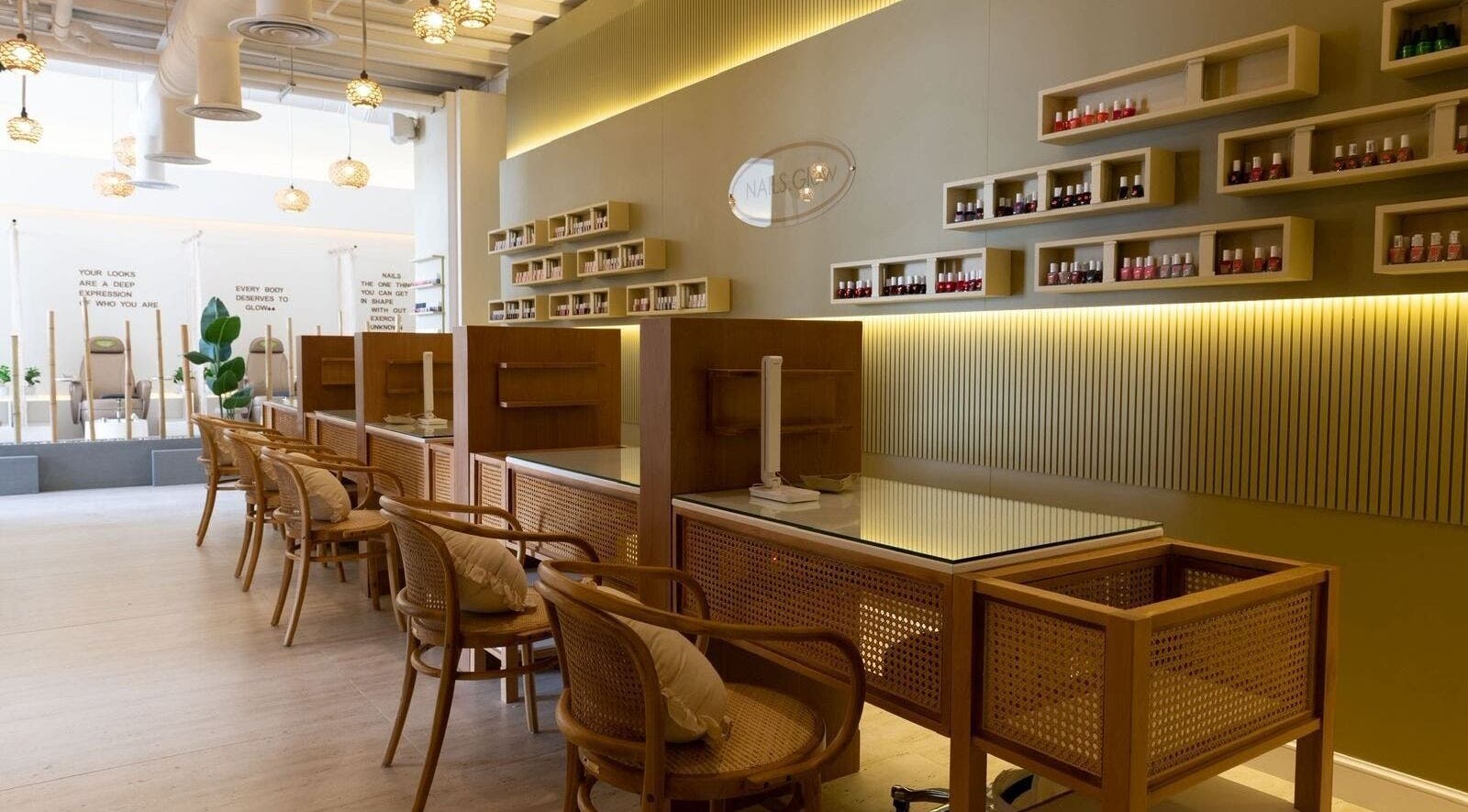 Chic nail art space at Nails•Glow Spa&Salon - Al Rawdah, Riyadh, Riyadh Province, SA with modern decor.