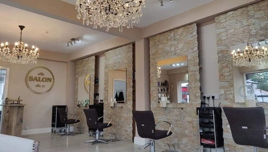 Luxurious salon interior at HBL LONGRIDGE in Longridge, England, GB with ornate chandeliers and stylish chairs.