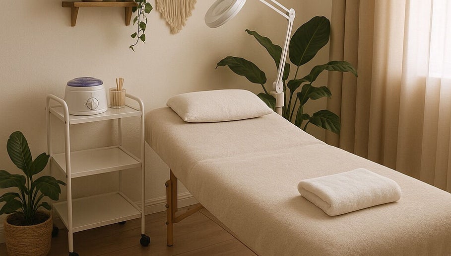Relaxing treatment room at Ocean Breeze Mobile Studio, Colac, Victoria, AU with massage table and tranquil decor.