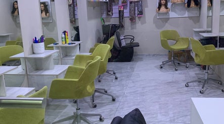 Modern salon chairs inside Wendy's Beauty Arena, Johannesburg, Gauteng, ZA.