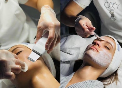 Facial treatment at Oxy Spa LTD, London, England, GB. Smooth skin rejuvenation in expert hands.